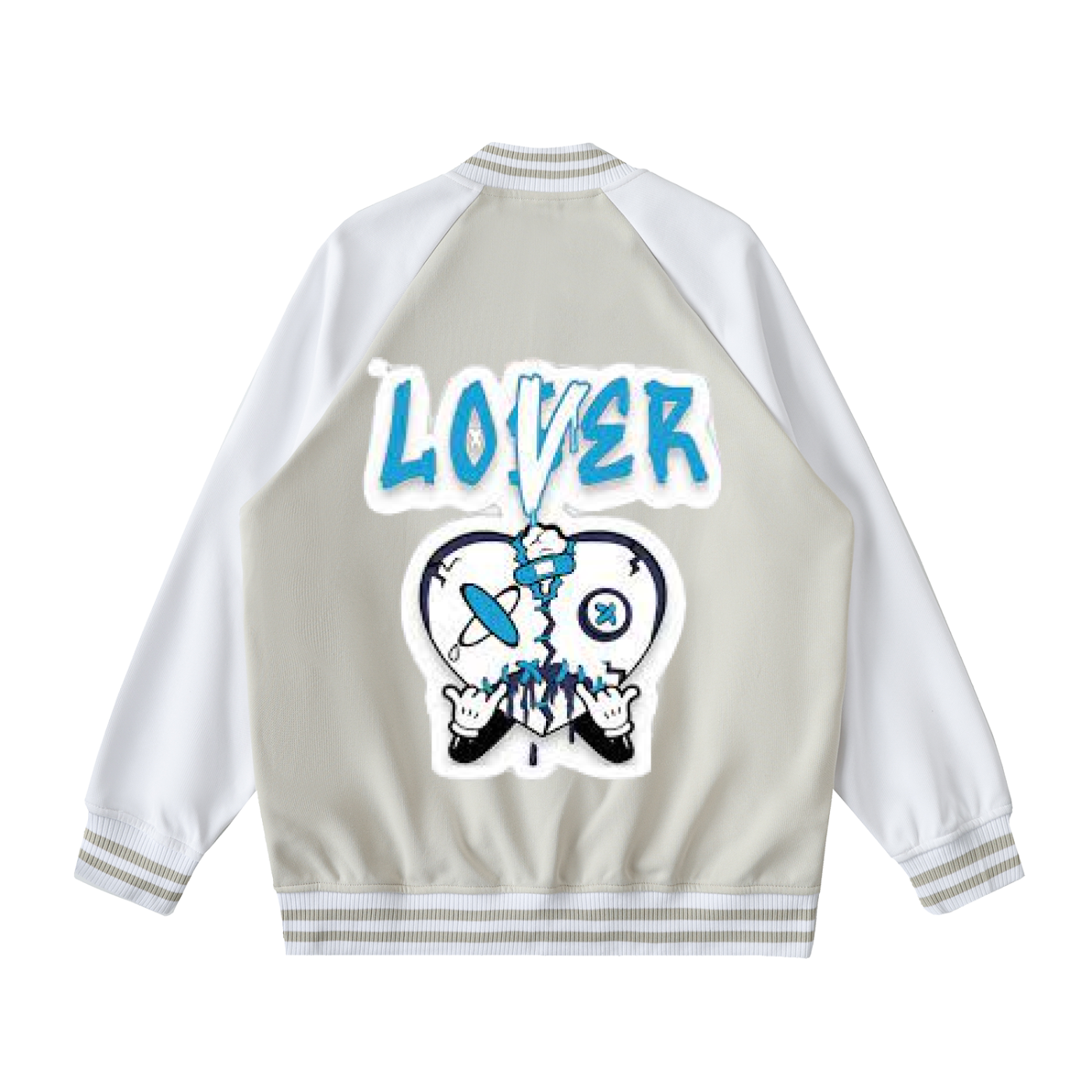 Two Tone Raglan Sleeve Varsity Jacket