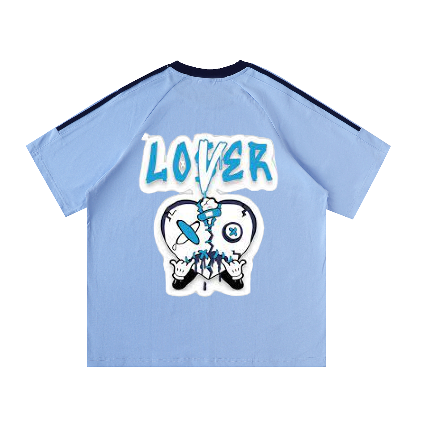 Contrast Tape Crewneck Cotton T-Shirt