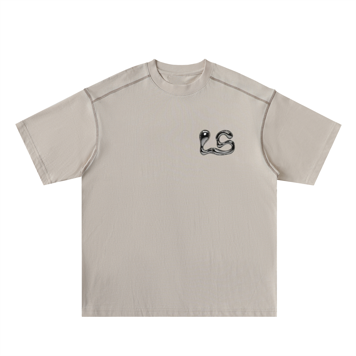 Oversized Contrast-Stitched Cotton Tee