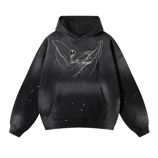 LS vintage sheet lightening Fleece Hoodie