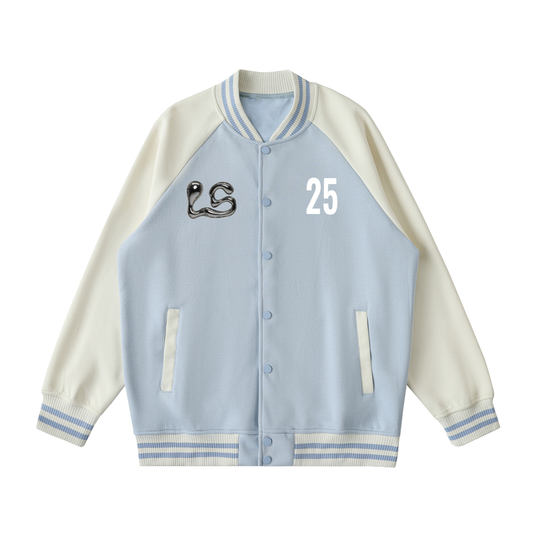 Two Tone Raglan Sleeve Varsity Jacket