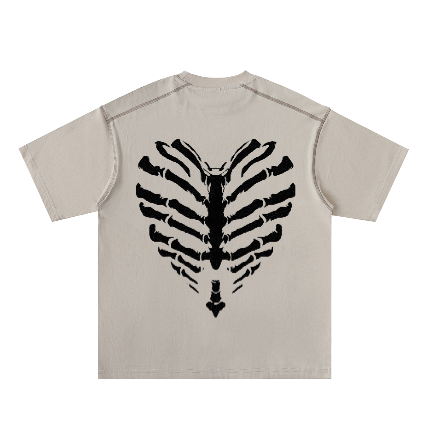 Oversized Contrast-Stitched Cotton Tee