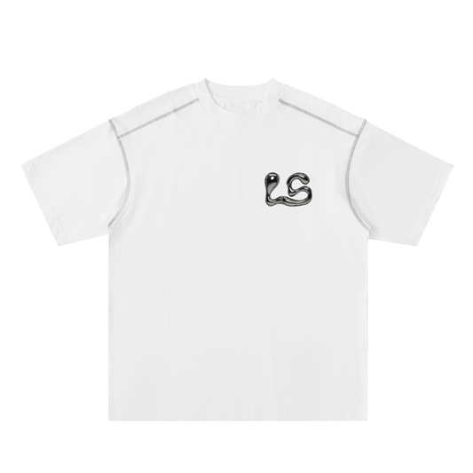 Oversized Contrast-Stitched Cotton Tee