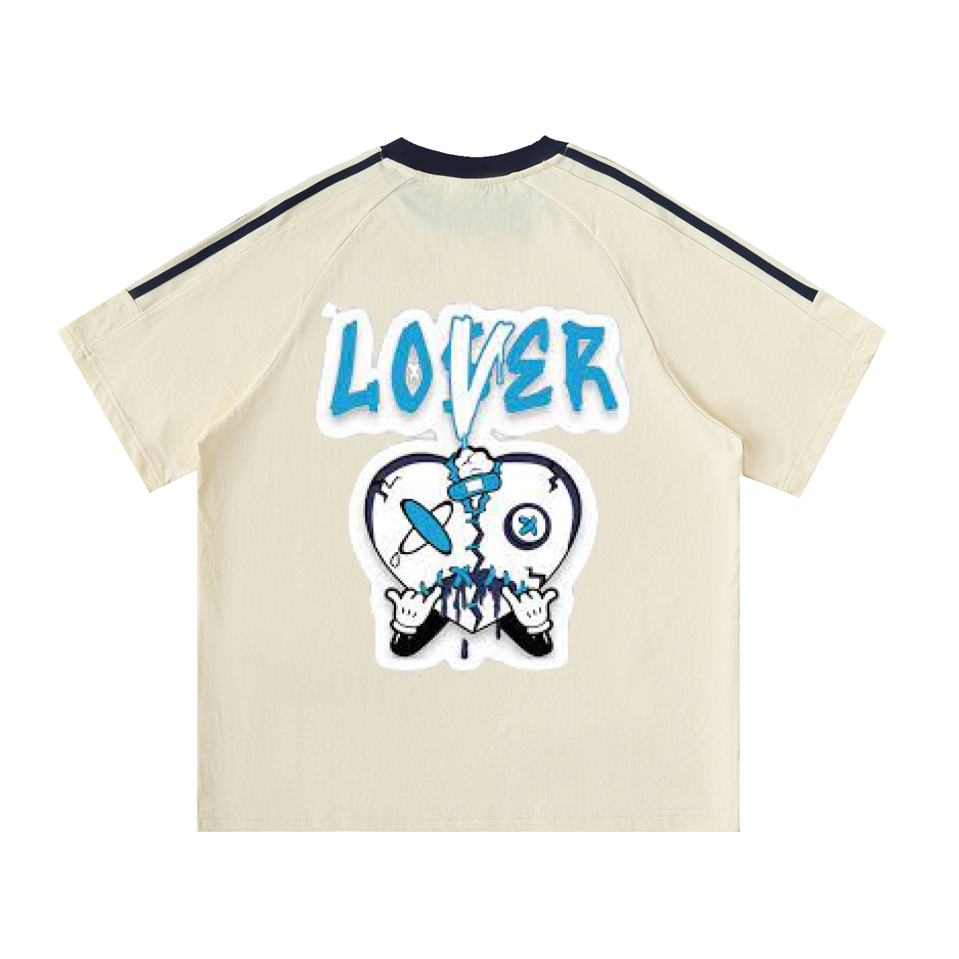 Contrast Tape Crewneck Cotton T-Shirt