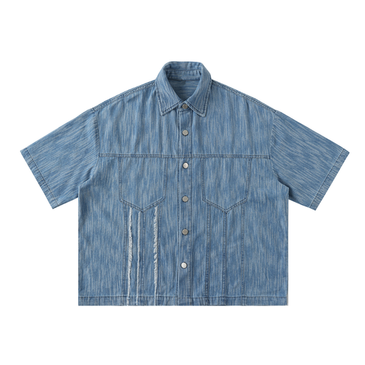 LS Distressed Wash Short-Sleeve Shirt